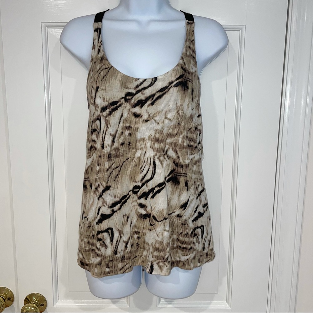 Sparkle & Fade brown cotton animal print tank M